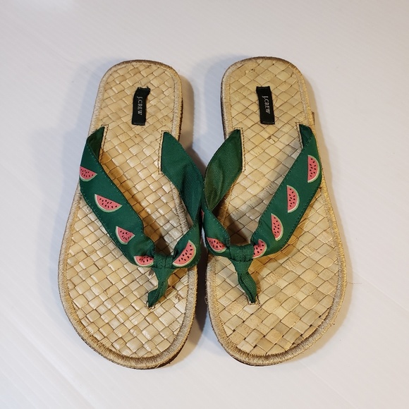 raffia flip flops
